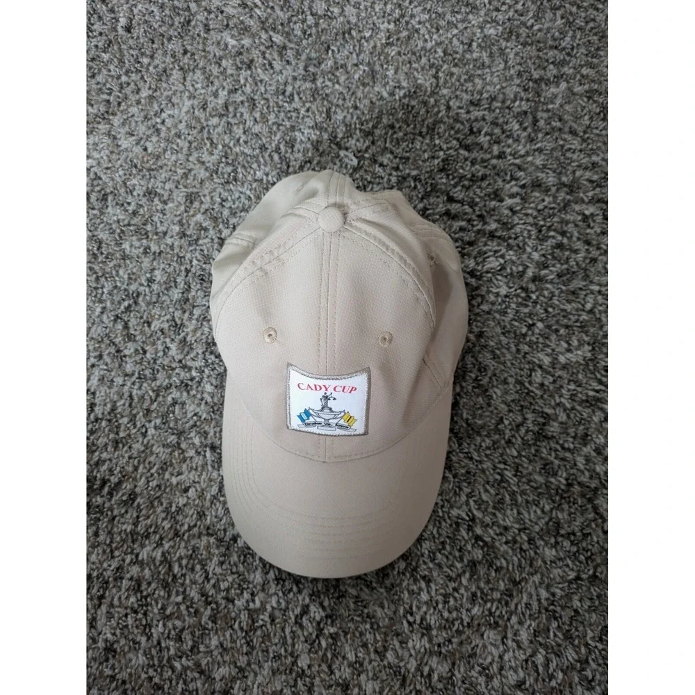 Cady Cup Drake‎ Vs. Iowa Golf Hat Tan Brown Ahead Performance Strap back Hat